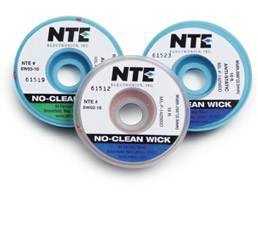 Details about   NTE Electronics SW02-10 No-Clean Solder Wick 4 Blue.098" Width 10' Length 