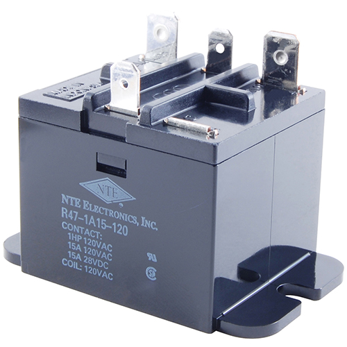 3PDT-NO Contact Arrangement Push to Test Button NTE Electronics R10-14A10-120B Series R10 General Purpose AC Relay 120 VAC 10 Amp 