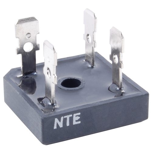 NTE Electronics NTE5328 Full Wave Single Phase Bridge Rectifier with Quick Connect Leads 1000V Maximum Recurrent Peak Reverse Voltage 25 Amps 